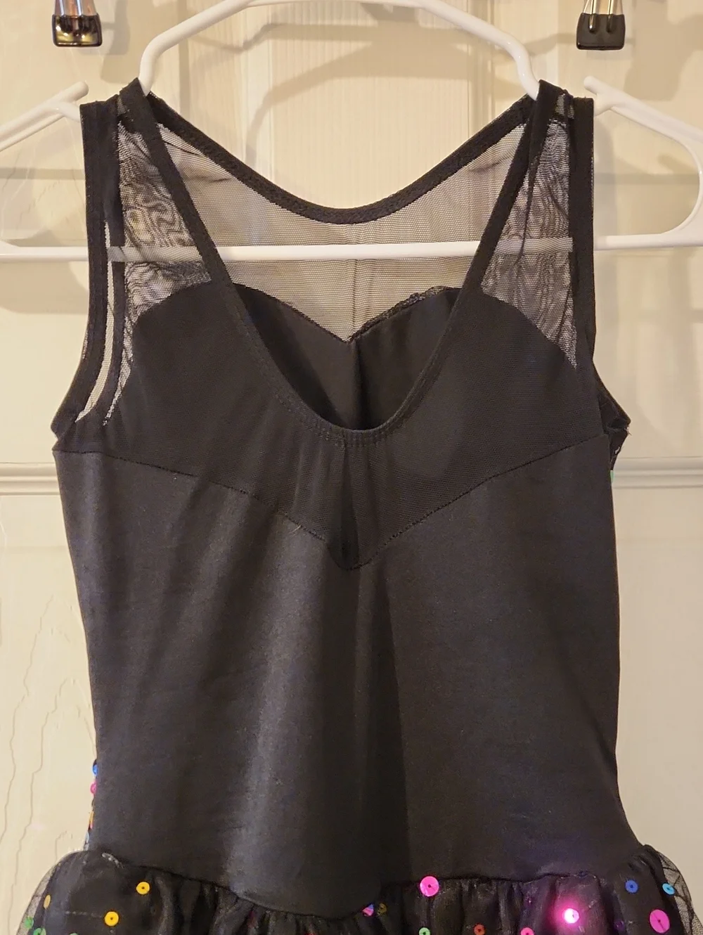 Black Sequin Dance Performance Competition One Piece
